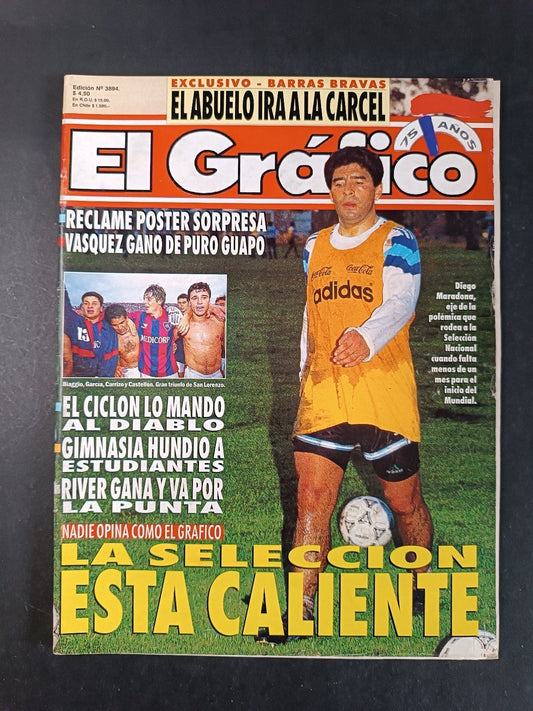 Rivista EL GRAFICO numero 3894 anno 1994 - Maradona (con poster)