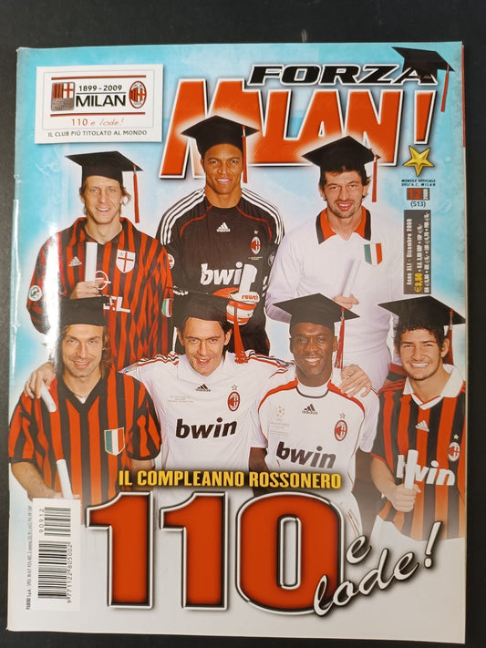 rivista FORZA MILAN - anno 2009 n 12 - 110 compleanno Milan (con poster)