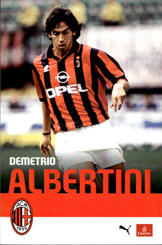 cartolina postcard Calcio  Milan sponsor PUMA EMIRATES Demetrio Albertini
