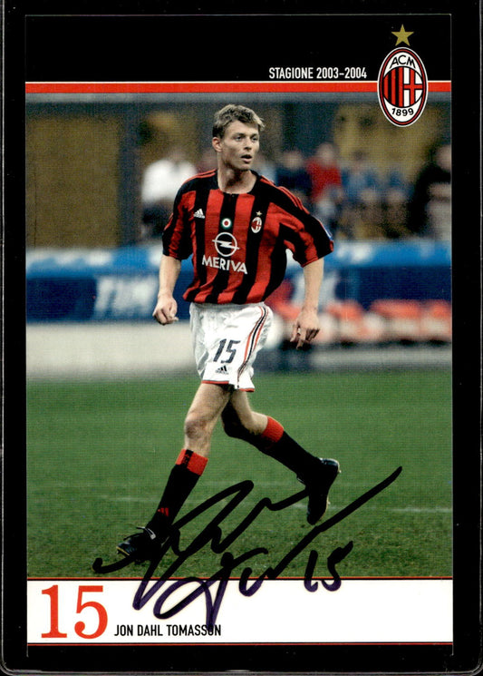 cartolina postcard Calcio Milan con Autografo 2003/04  - Tomasson