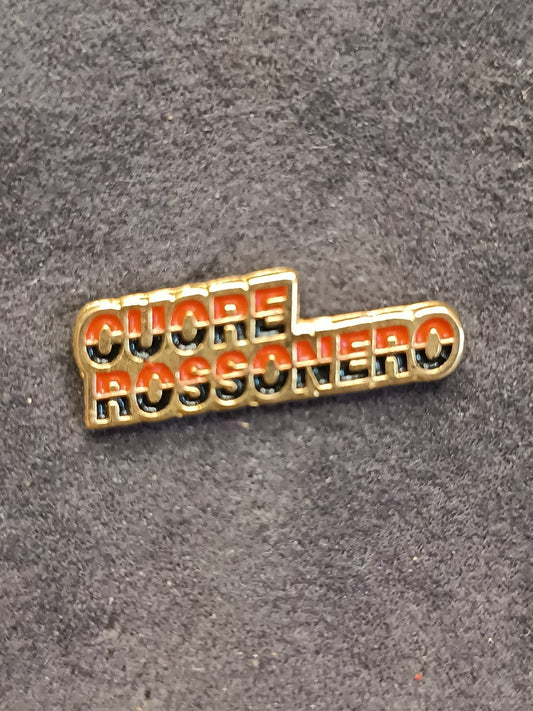 Old Pins Pin Badge Spilla A.C.Milan cuore rossonero scritta no ferma piedino 447