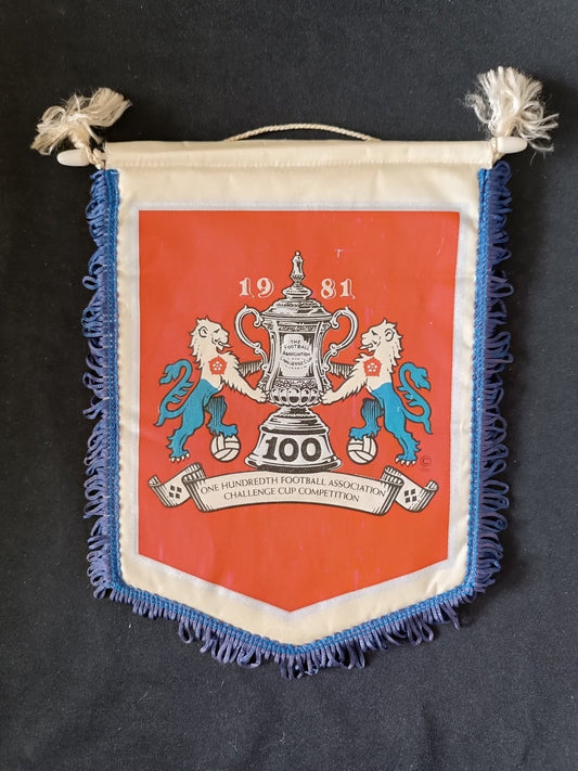 Gagliardetto Pennant FA Cup 100th Edition England 1981 Vintage