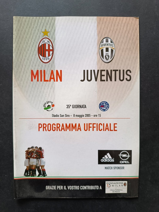 programma Ufficiale MILAN JUVENTUS 8 maggio 2005