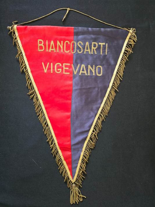 Gagliardetto Pennant Ricamato BIANCOSARTI basket VIGEVANO anni '70 originale