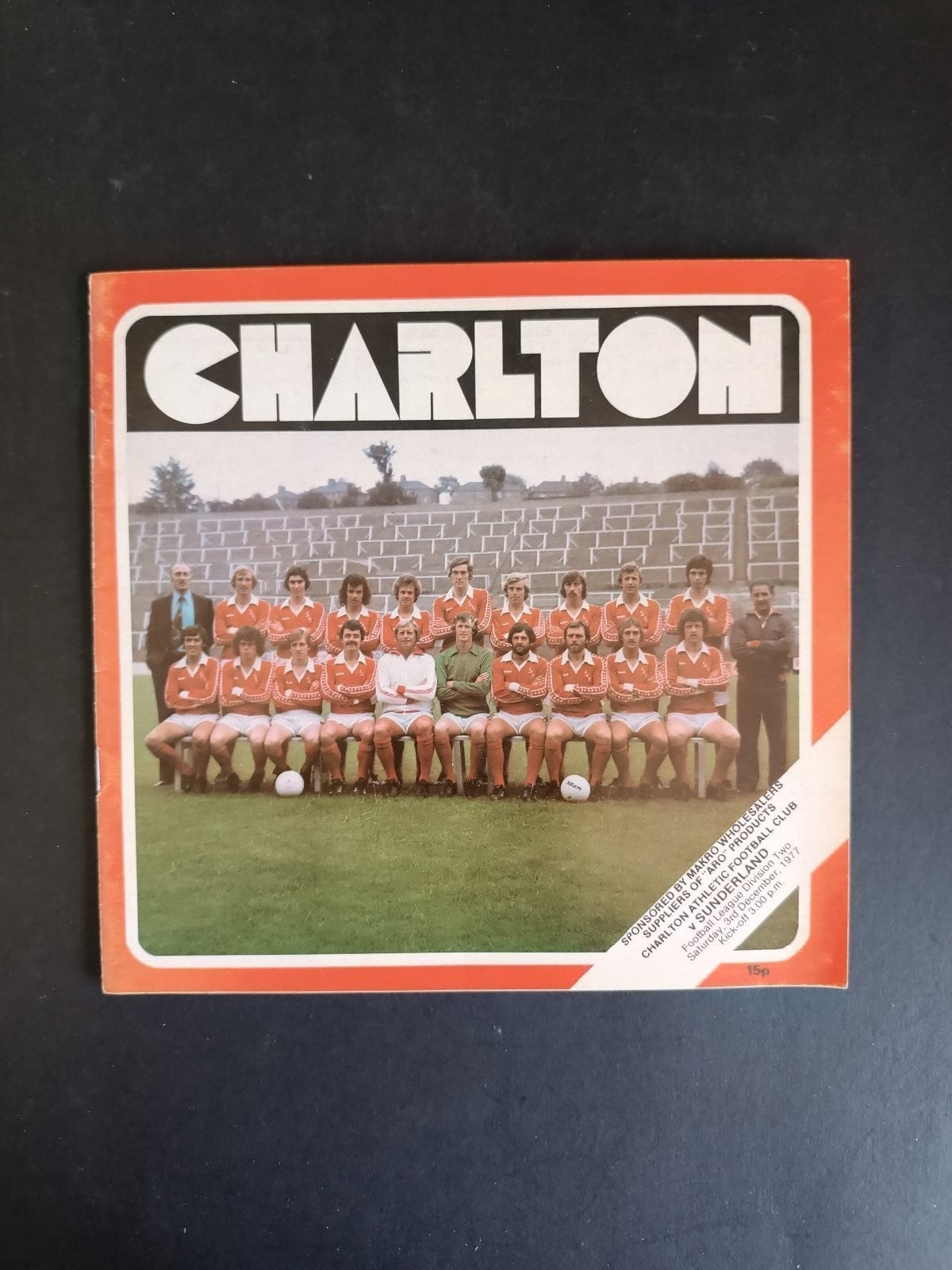programma calcio Charlton Athletic vs Sunderland 1977