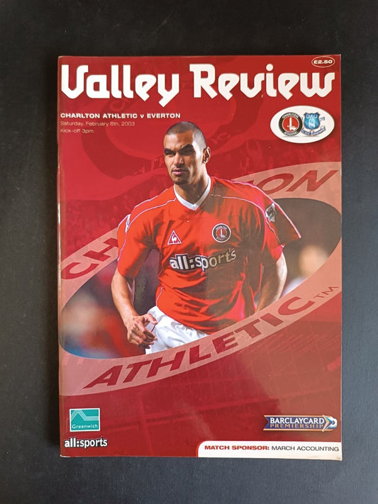 programma calcio Charlton Athletic vs Everton 2003