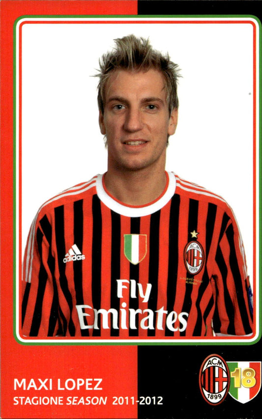 cartolina postcard Calcio Milan 2011/12 - Maxi Lopez