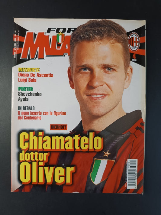 rivista FORZA MILAN - anno 2000 Aprile - Bierhoff (con poster e figurine)