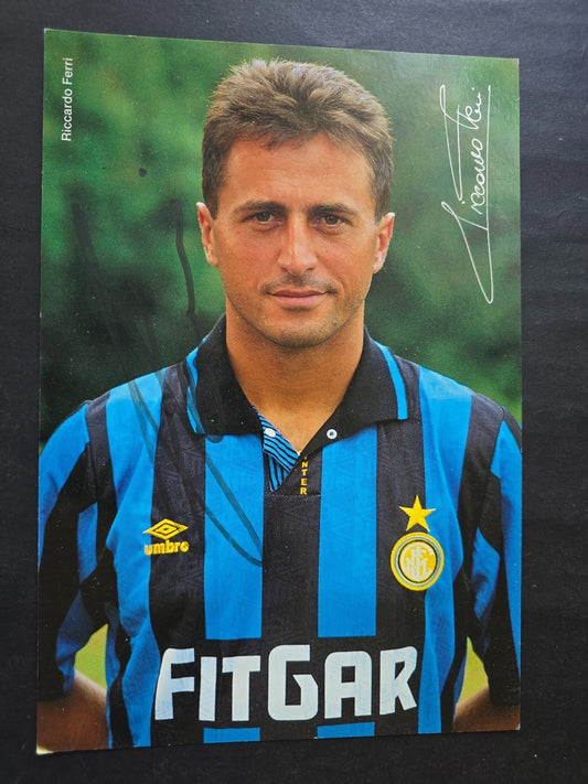 Autografo autograph originale su  Cartolina inter Riccardo ferri