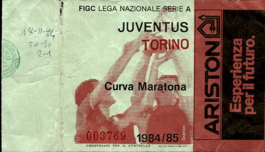 Biglietto stadio Juventus-Torino Lega Nazionale Serie A 1984-85