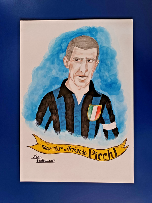 A. PICCHI ritratto da Federico Naso disegno originale 35x50 cm non incorniciato