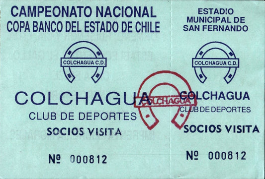 biglietto stadio CAMPEONATO NACIONAL COPA BANCO DEL ESTADO DE CHILE SOCIOS