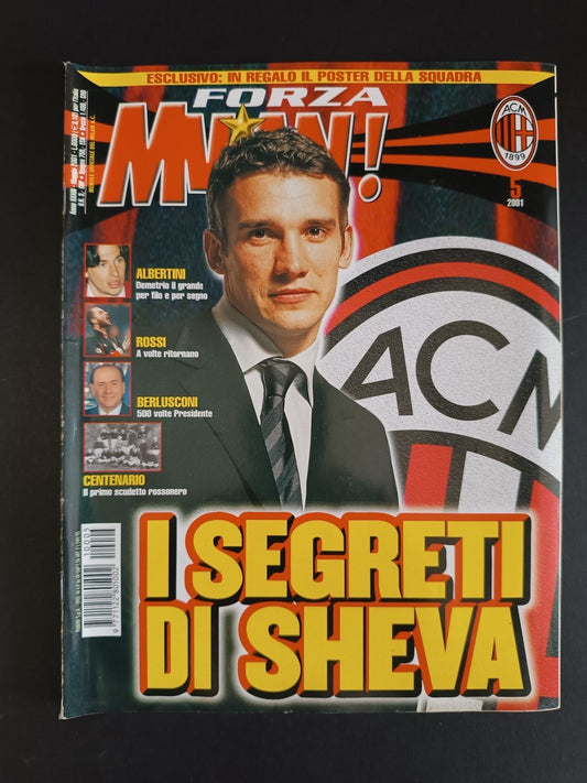 rivista FORZA MILAN - anno 2001 - n 5 Sheva (con poster)