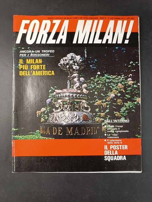rivista FORZA MILAN - Milan Clubs - anno 1977 n 9 (no poster)