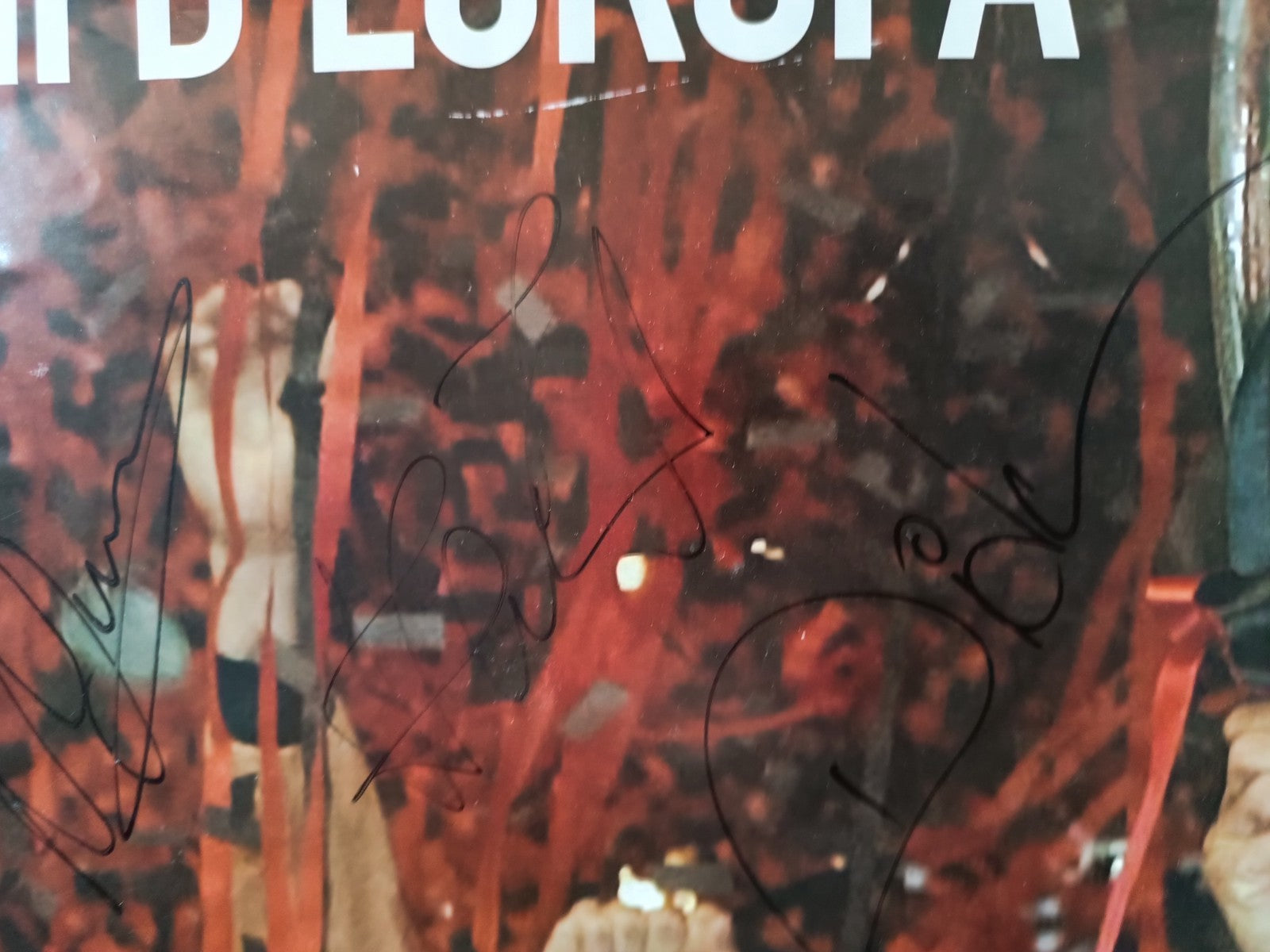 Poster AUTOGRAFATO originale CAMPIONI EUROPA 2002-2003 San Siro museo Arisi