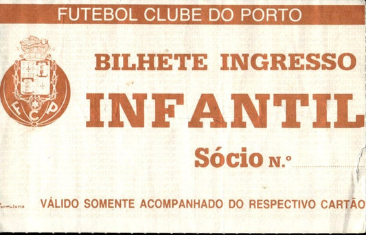 biglietto stadio Futebol Clube do Porto Ingresso Infantil