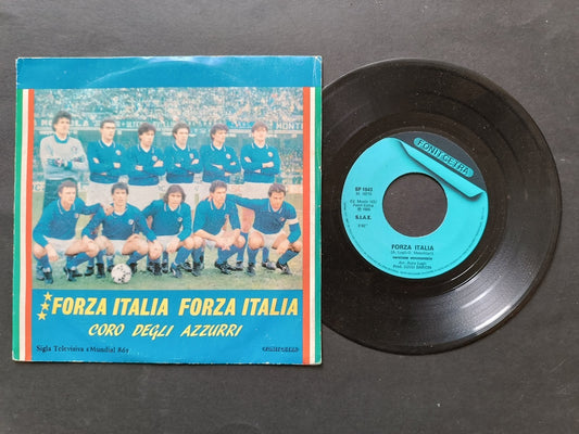 Vinile 45 giri FORZA ITALIA Coro degli azzurri