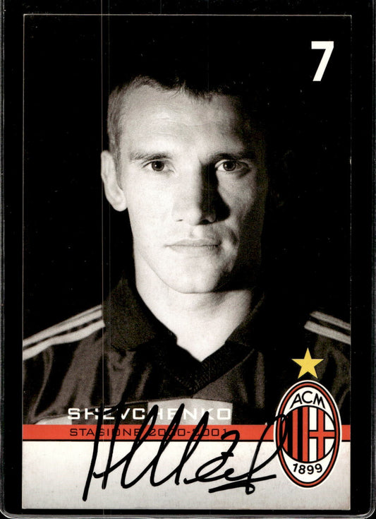 cartolina postcard Calcio Milan con Autografo 2000/2001.  - Shevchenko (9