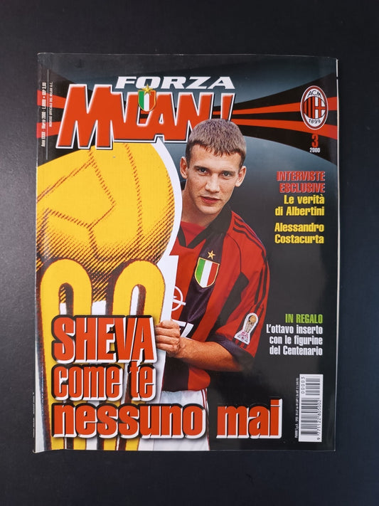 rivista FORZA MILAN - anno 2000 Marzo - Sheva (con poster e figurine)