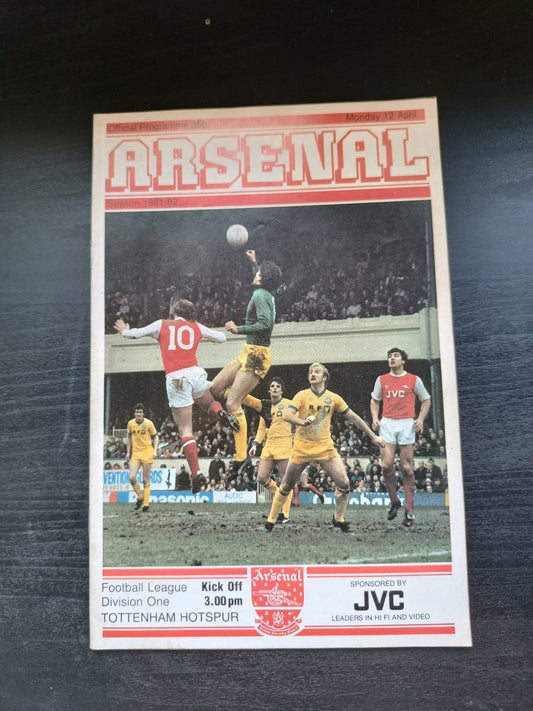 programma calcio Arsenal V Tottenham Hotspur 12 1981