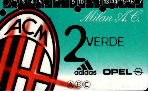 Biglietto stadio Milan A.C 2Verde