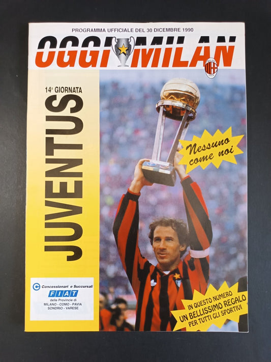 programma uff  OGGI MILAN  Juventus 1990  Baresi 14� giornata Intercontinentale