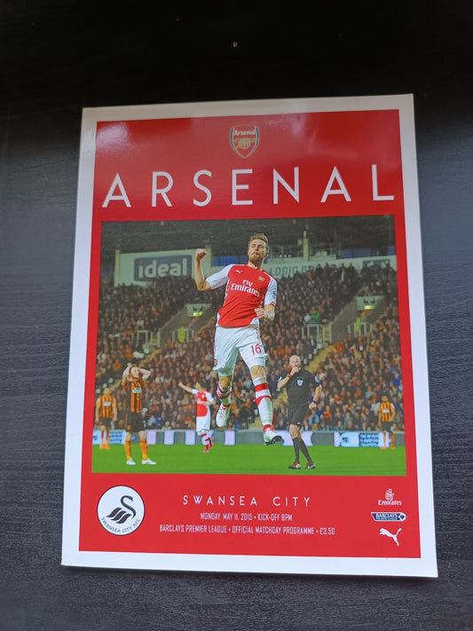 programma calcio Arsenal V Swansea City  11th 2015