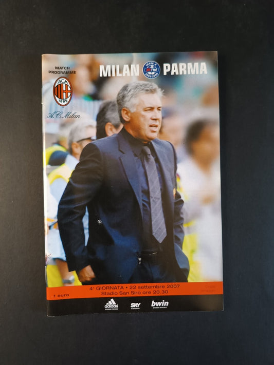 Programma originale  22/09/2007 Milan Parma campionato serie A