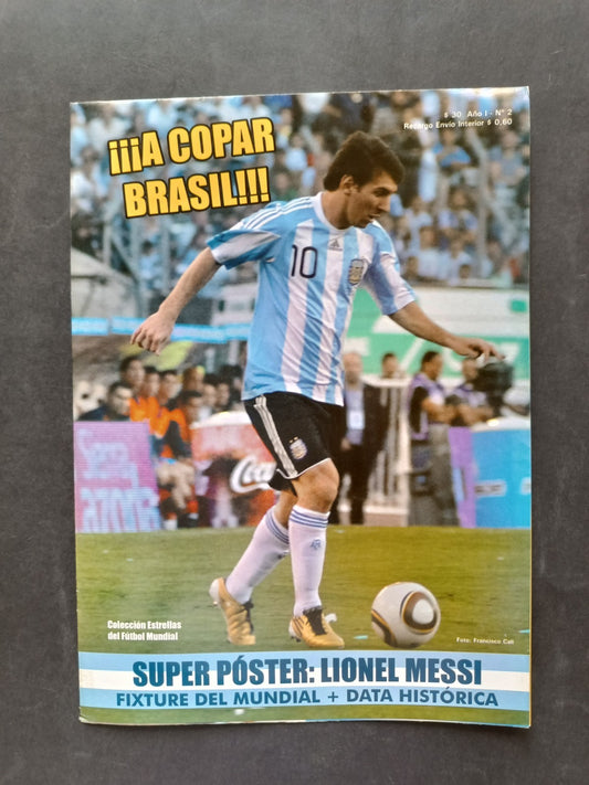Pieghevole con poster Messi World Cup Brasile 2014 con tabellone .