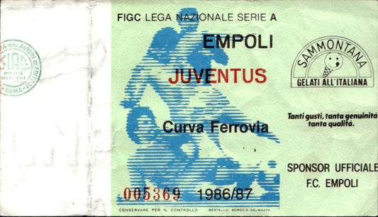 biglietto Ticket Stadio Empoli Juventus 1986/87