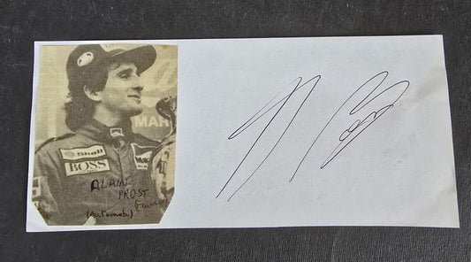 Autografo autograph originale su foglietto  Alain Prost automobilismo