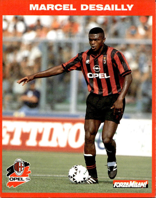 cartolina calciatori Dasailly con Opel Omega