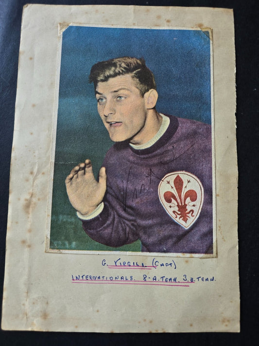 Autografo autograph originale su ritaglio Giuseppe Virgili FIORENTINA