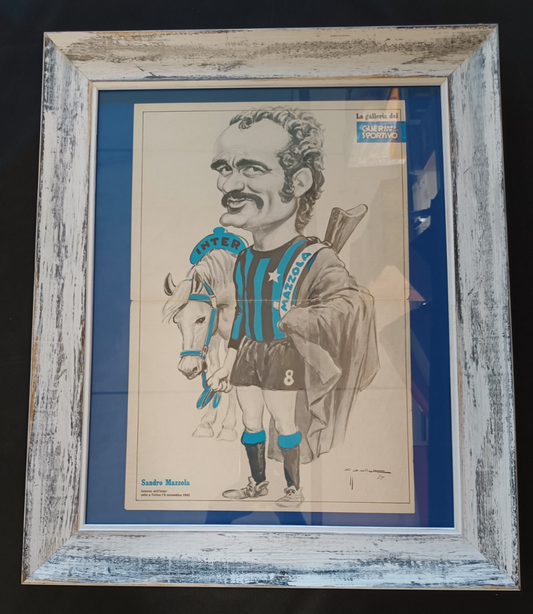 quadro con pagina poster GUERIN SPORTIVO Mazzola 65x55 cm circa
