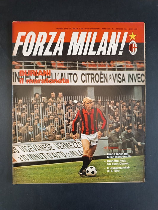 rivista FORZA MILAN - Milan Clubs - anno 1981 n 5 Buriani