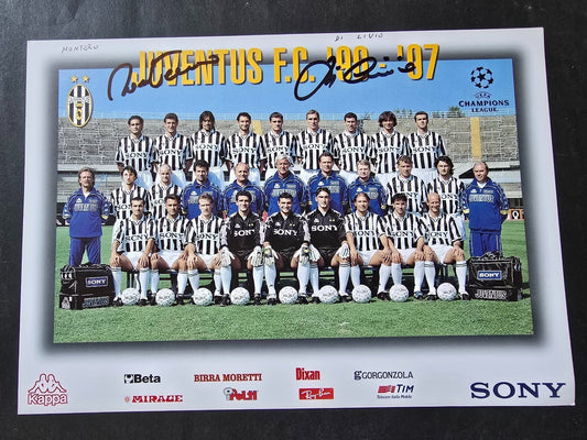 Autografo autograph originale Cartolina Ufficiale Juventus MONTERO E DI LIVIO