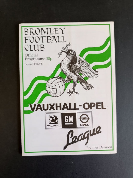 programma calcio Bromley FC season 87/88