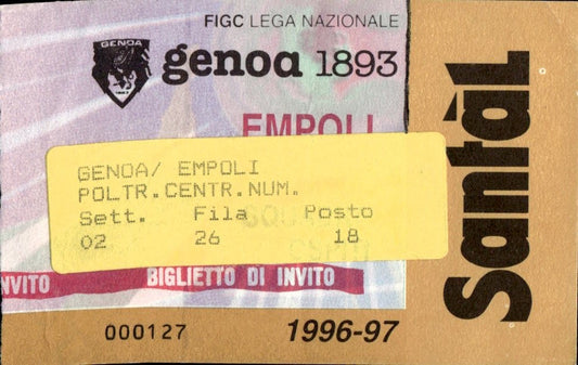 biglietto stadio GENOA EMPOLI 1996/97