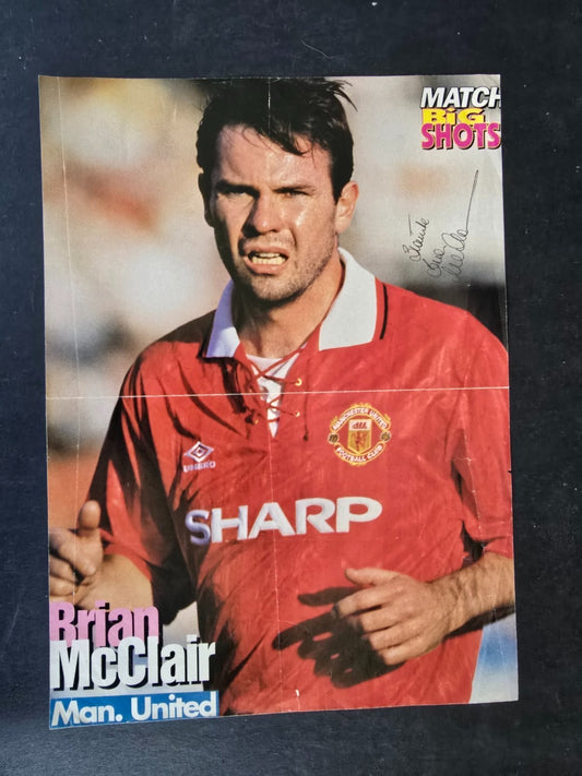 Autografo autograph originale su ritaglio Brian McClair Manc. UNITED