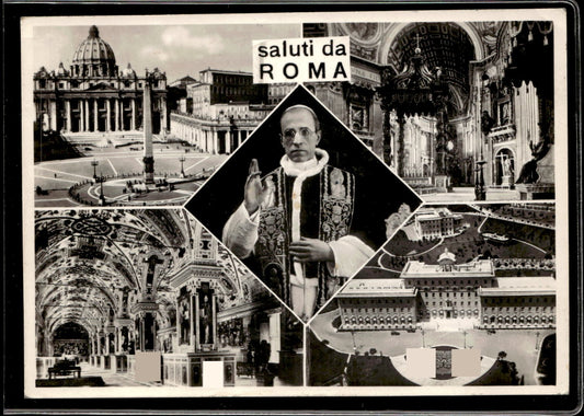 cartolina postcard Saluti da Roma 1948 autografi Milan