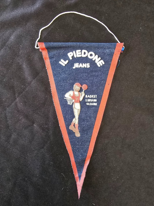 Gagliardetto Pennant Il Piedone Jeans S. Giovanni Valdarno pallacanestro anni 80