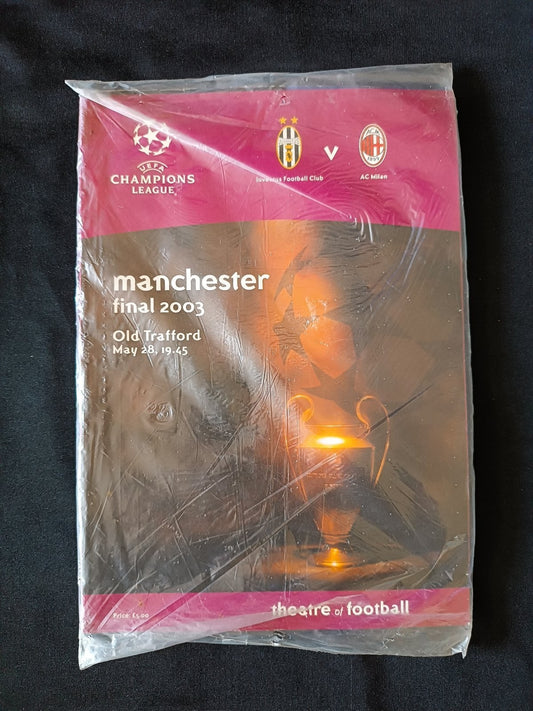 programma sigillato Juventus - Milan Finale Champions League Manchester 2003