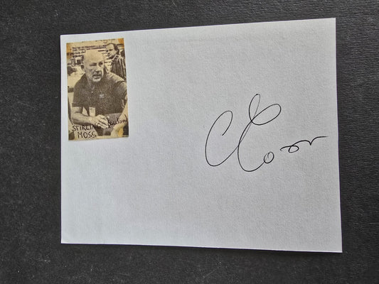 Autografo autograph originale su foglietto  Stirling Moss automobilismo