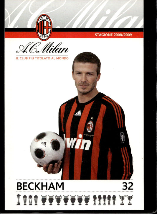 cartolina postcard Calcio 2008/09 Milan - Beckham