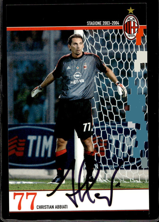 cartolina postcard Calcio Milan con Autografo 2003/04  - Abbiati