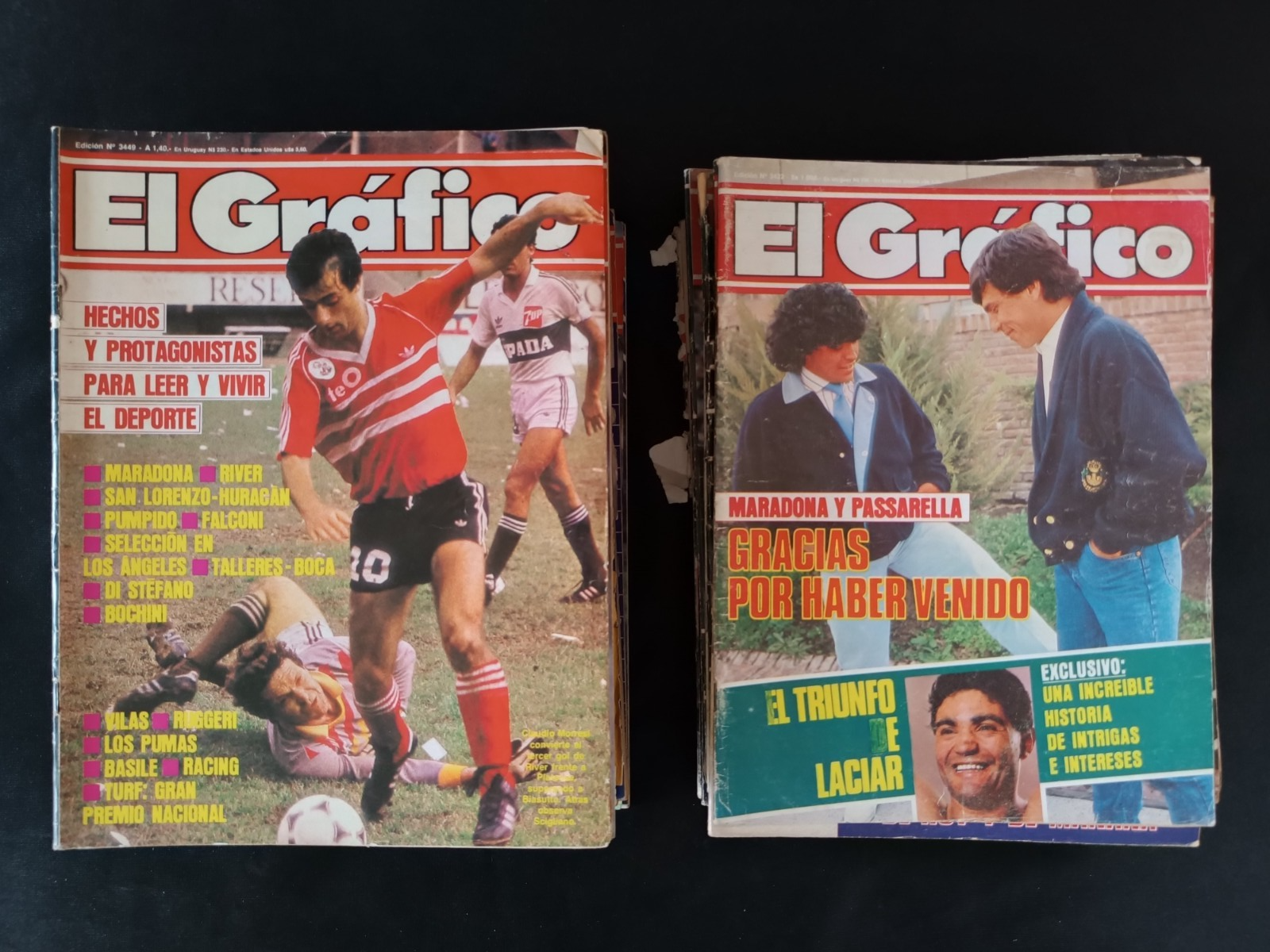 53 riviste annata 1985 El Grafico Maradona, Hagler,  Passerella