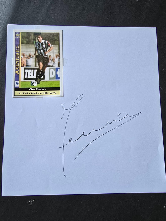 Autografo autograph originale su foglietto  Ciro Ferrara