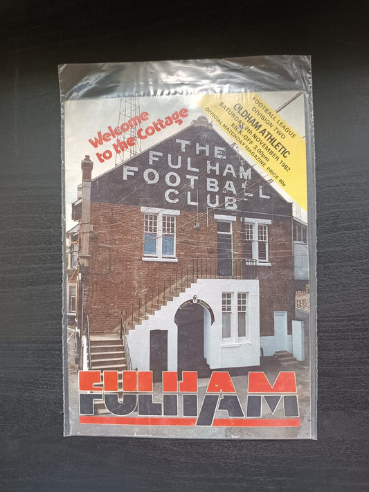 programma calcio Fulham V Oldham Athletic 6th 1982