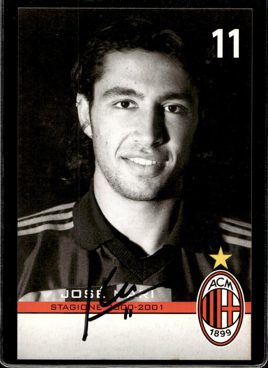 cartolina postcard Calcio Milan con Autografo 2000/01.  - Jos� Mari