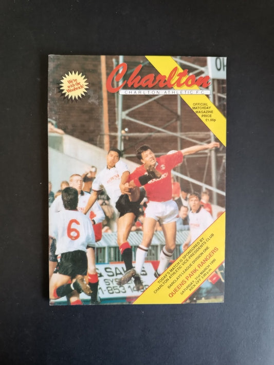 programma calcio Charlton Athletic vs Queens Park R 1990